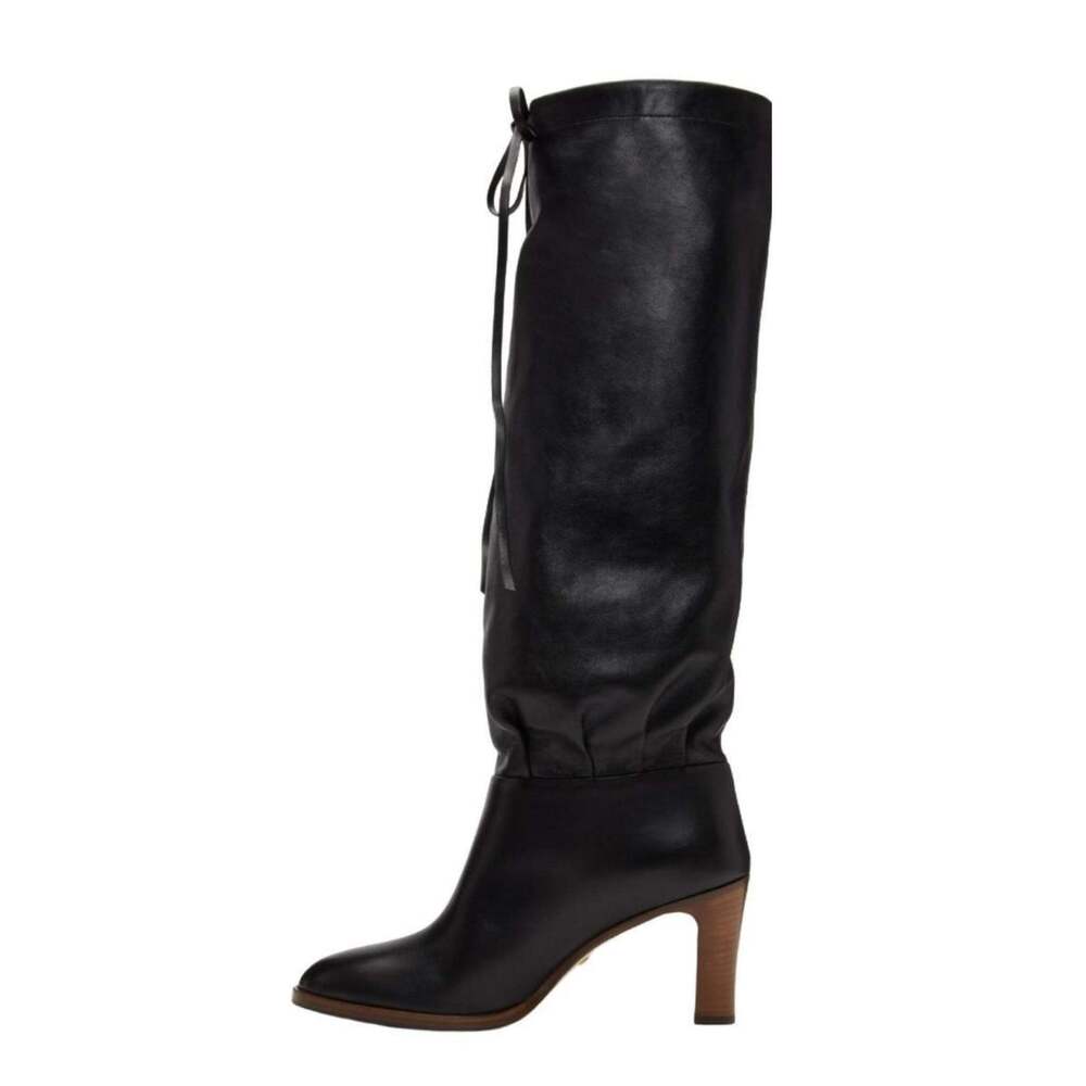 Gucci - Black Leather Boots up to the Knee with Mid-heel - IT 36 - Picture 3 of 10